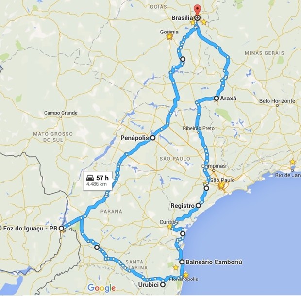 Planejando a viagem com auxílio do Google Maps