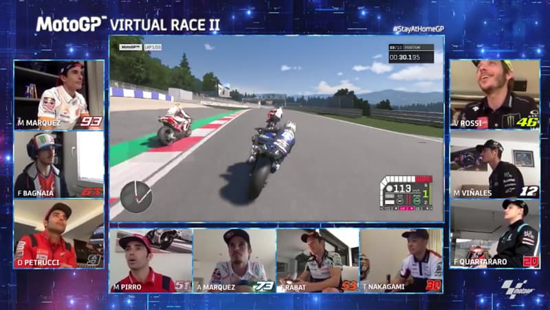 Segunda corrida virtual teve participação de Valentino Rossi