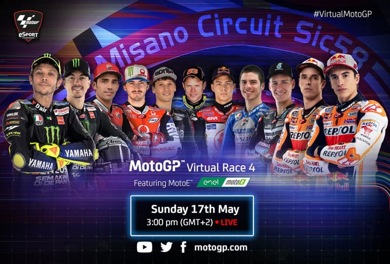 Quarta Virtual Race da MotoGP acontece neste domingo, 17 de maio. Saiba como assistir