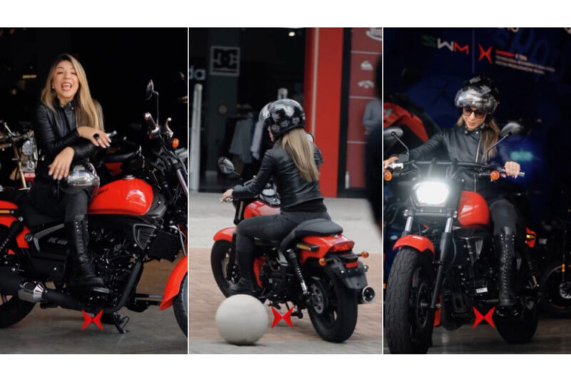 moto custom, radialista Juliana Molino Shineray 