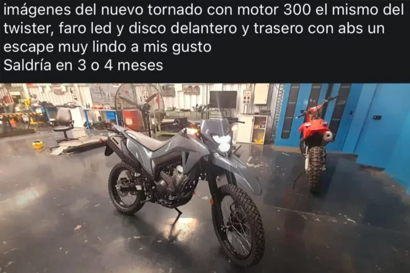 A Tornado 300 cinza já tinha sido vista em imagens "vazadas" - reprodução redes sociais A Tornado 300 cinza já tinha sido vista em imagens "vazadas" - reprodução redes sociais
