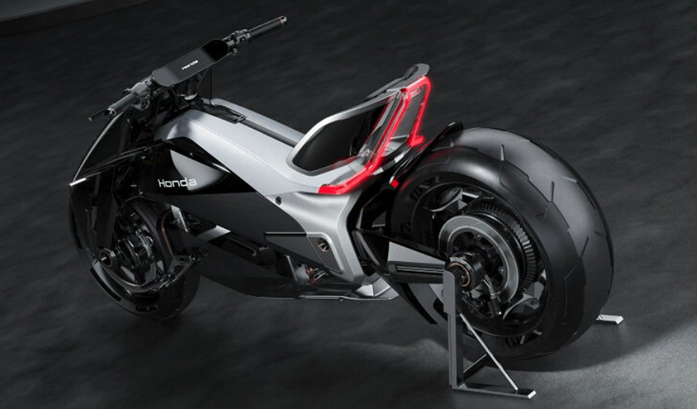 Moto elétrica com MOTOR nas rodas? Conheça a Honda ganhou prêmio de design 2 Conceito futurista da Honda utiliza painéis transparentes e propõe nova ergonomia para motos elétricas pós-2030